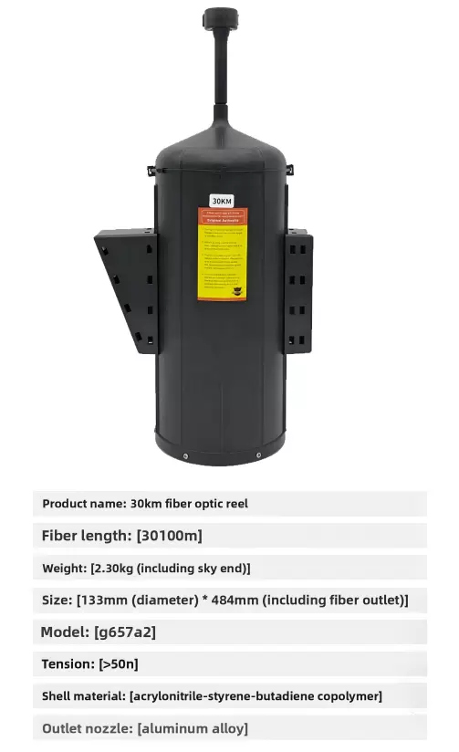 Drones équipés de bobines de fibre optique pour des portées de 3 km, 5 km, 10 km, 15 km, 20 km, 30 km et 40 km.