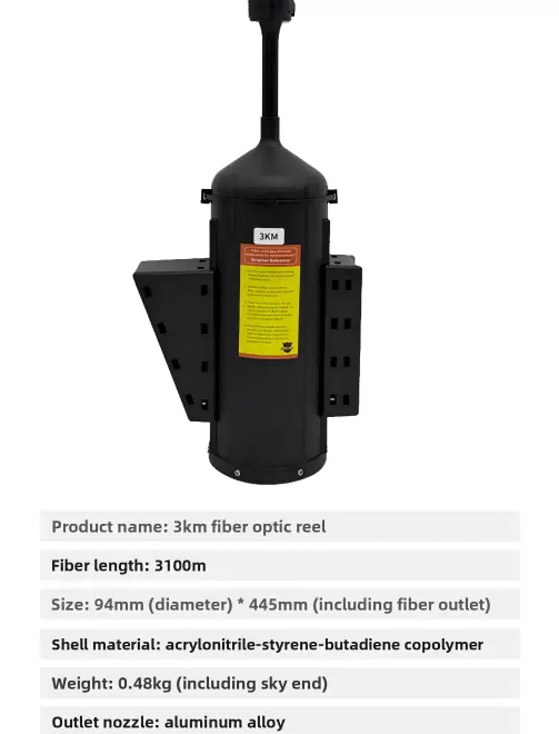 Drones équipés de bobines de fibre optique pour des portées de 3 km, 5 km, 10 km, 15 km, 20 km, 30 km et 40 km.